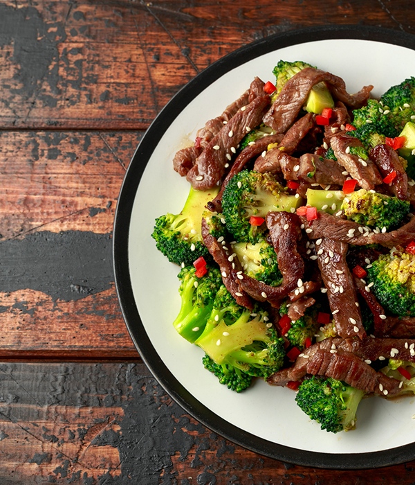 ginger beef and broccoli healthy meal